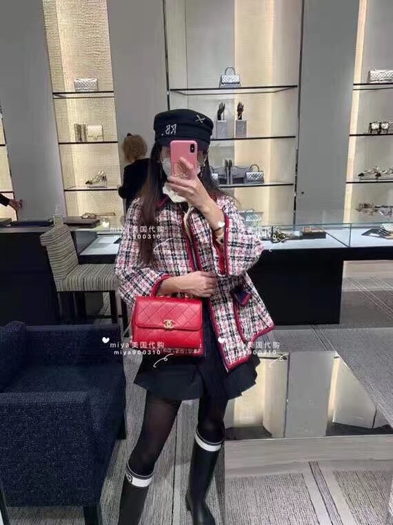 Túi Chanel Flap Bag Quai đính Logo Hạt