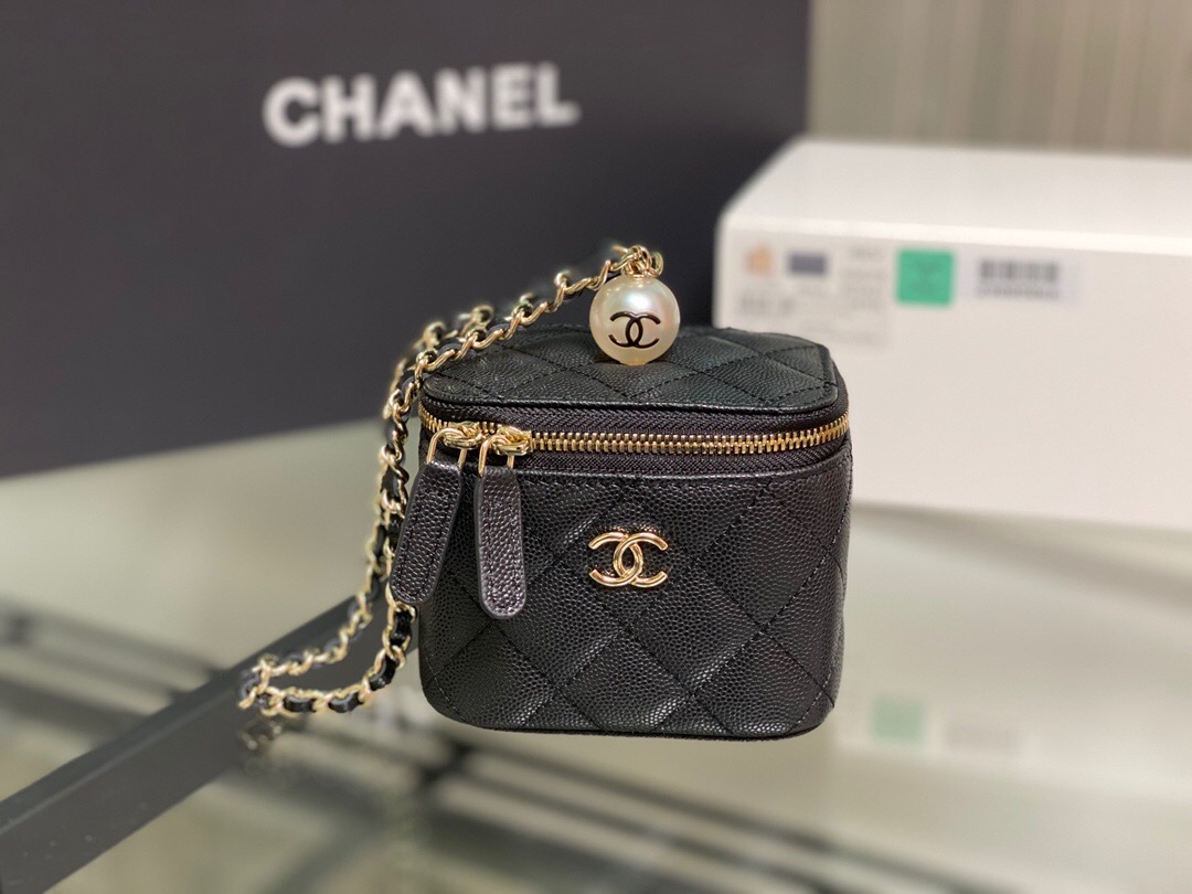Túi Chanel Mini Flap Bag Calfskin And GoldTone Metal Black  97Luxury